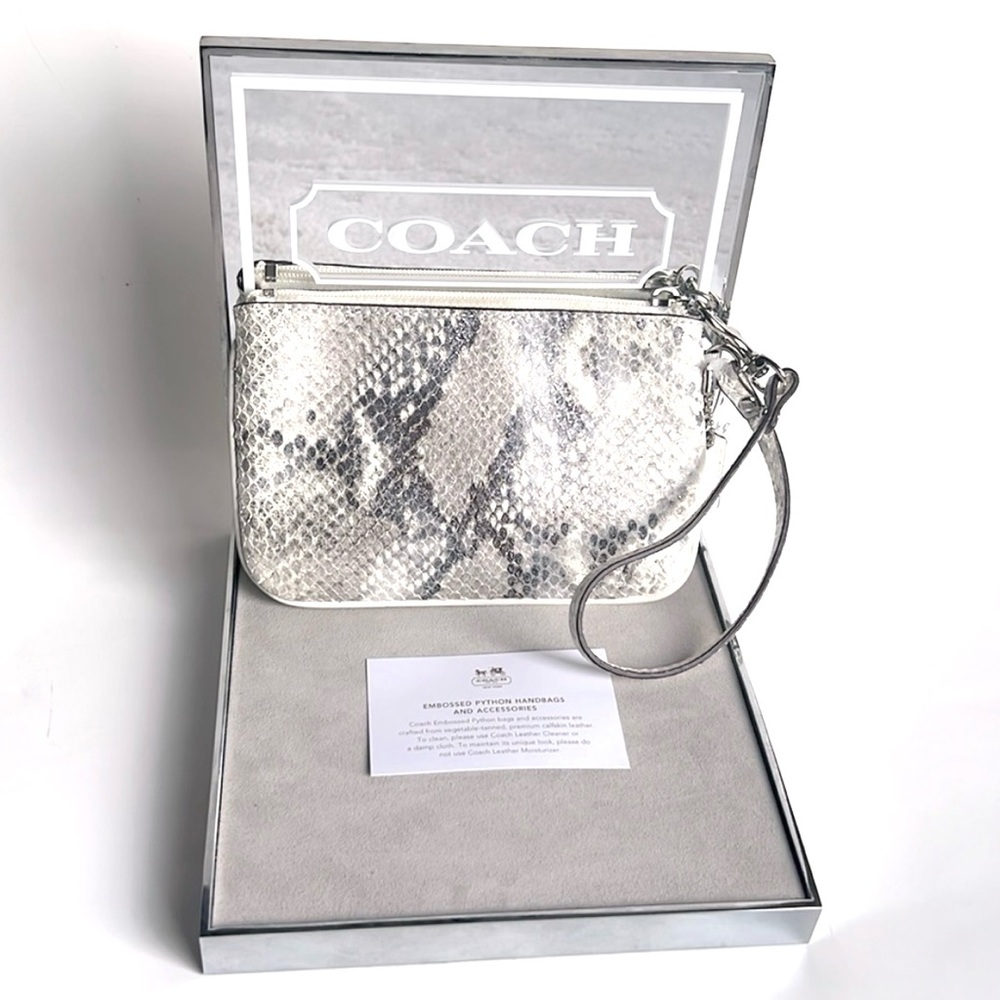 NWT Coach Silver Python Wristlet, size 6.5”x 4” - Picture 3 of 4